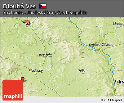 Physical 3D Map of Dlouhá Ves