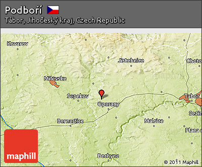 Physical 3D Map of Podboří