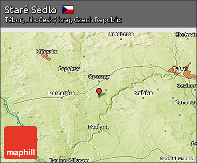 Physical 3D Map of Staré Sedlo