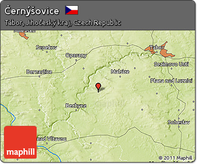 Physical 3D Map of Černýšovice
