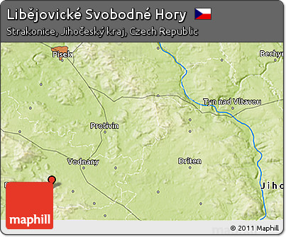 Physical 3D Map of Libějovické Svobodné Hory