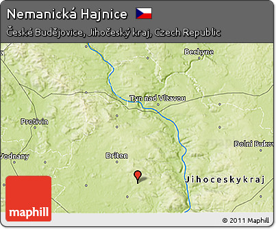 Physical 3D Map of Nemanická Hajnice