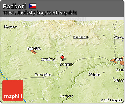 Physical 3D Map of Podboří