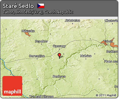 Physical 3D Map of Staré Sedlo
