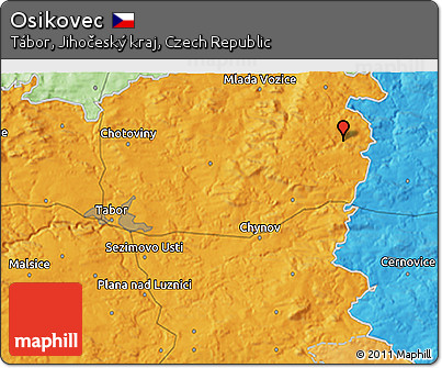 Political 3D Map of Osikovec