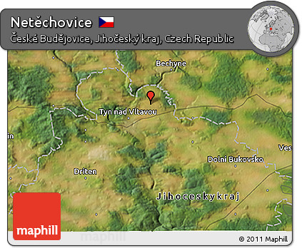 Satellite 3D Map of Netěchovice