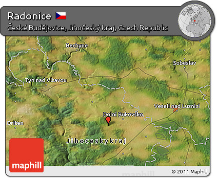 Satellite 3D Map of Radonice