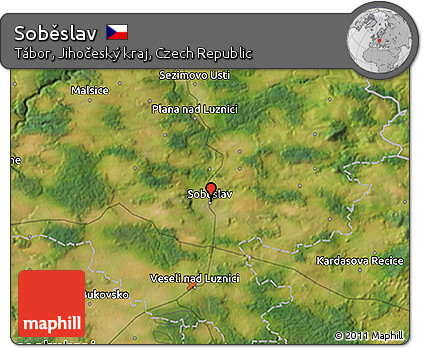 Satellite 3D Map of Soběslav
