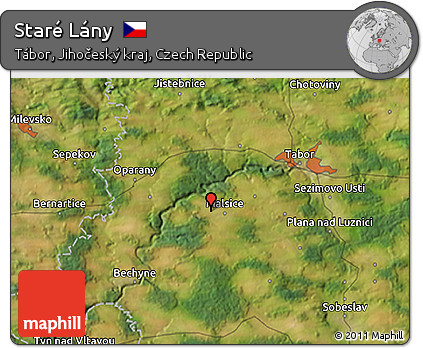 Satellite 3D Map of Staré Lány