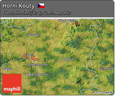 Satellite 3D Map of Horní Kouty