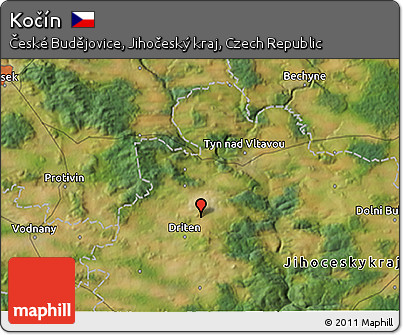 Satellite 3D Map of Kočín