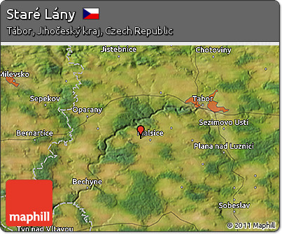 Satellite 3D Map of Staré Lány
