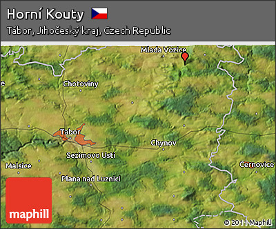 Satellite 3D Map of Horní Kouty