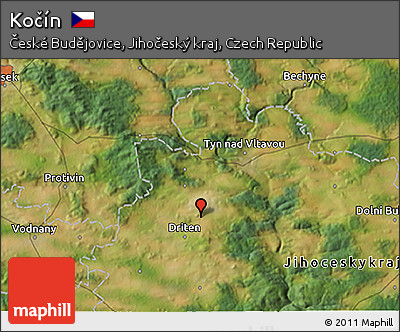 Satellite 3D Map of Kočín