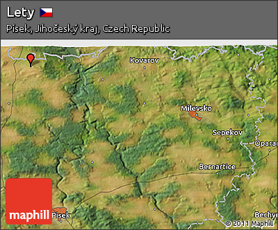 Satellite 3D Map of Lety