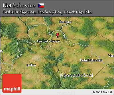 Satellite 3D Map of Netěchovice
