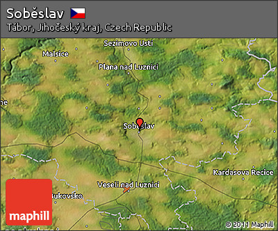 Satellite 3D Map of Soběslav