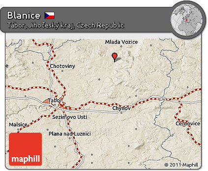 Shaded Relief 3D Map of Blanice