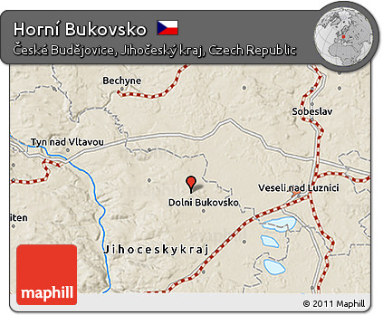 Shaded Relief 3D Map of Horní Bukovsko