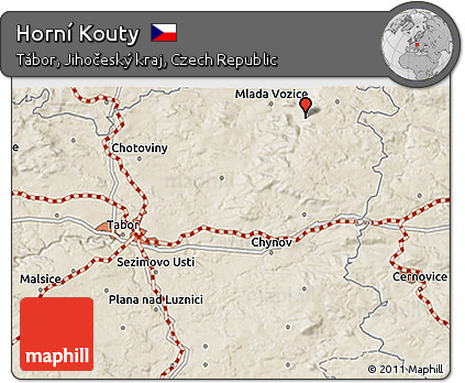 Shaded Relief 3D Map of Horní Kouty