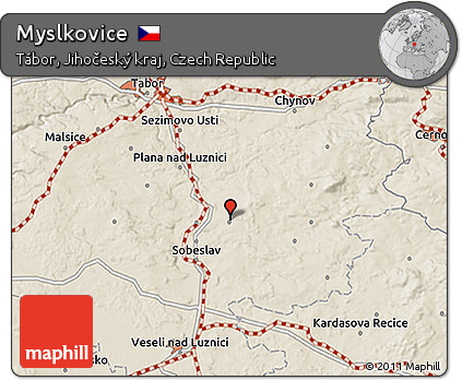 Shaded Relief 3D Map of Myslkovice