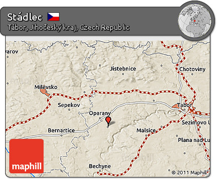 Shaded Relief 3D Map of Stádlec