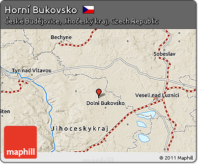Shaded Relief 3D Map of Horní Bukovsko