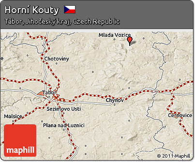 Shaded Relief 3D Map of Horní Kouty