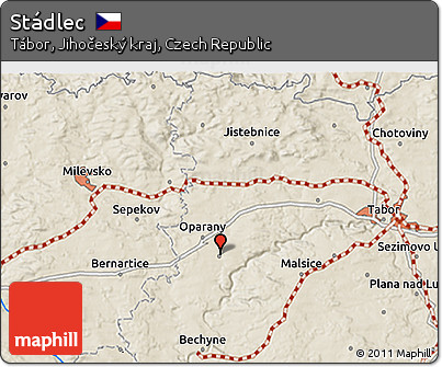 Shaded Relief 3D Map of Stádlec