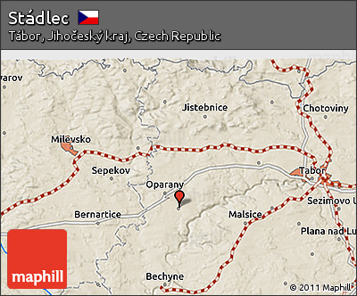 Shaded Relief 3D Map of Stádlec