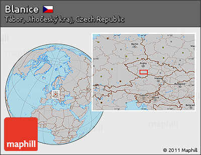 Gray Location Map of Blanice