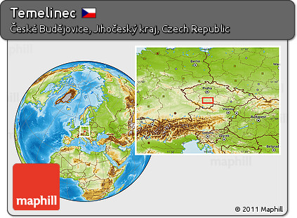 Physical Location Map of Temelinec