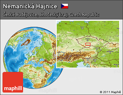 Physical Location Map of Nemanická Hajnice