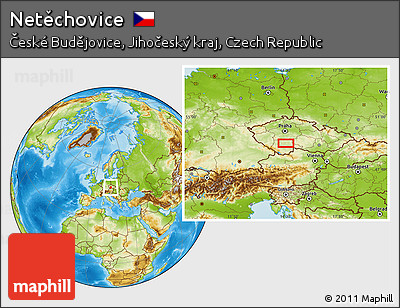 Physical Location Map of Netěchovice