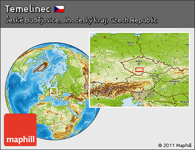 Physical Location Map of Temelinec