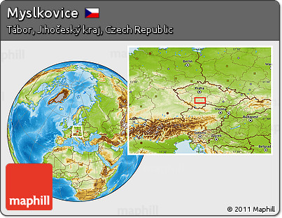 Physical Location Map of Myslkovice