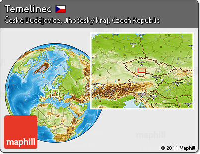 Physical Location Map of Temelinec
