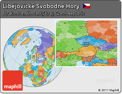 Political Location Map of Libějovické Svobodné Hory