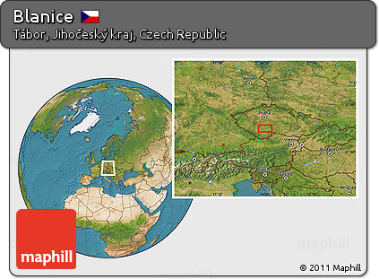 Satellite Location Map of Blanice