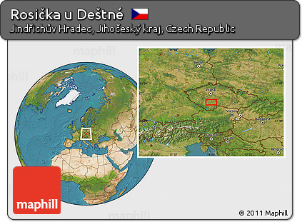 Satellite Location Map of Rosička U Deštné