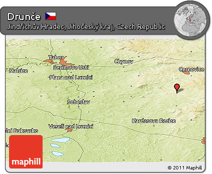 Physical Panoramic Map of Drunče