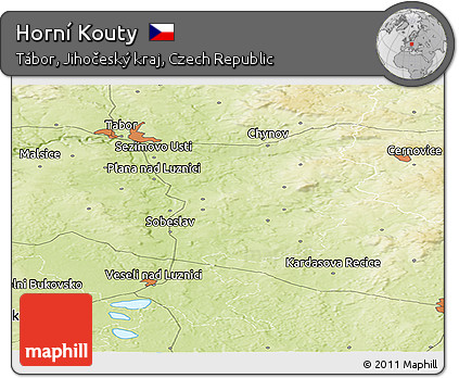 Physical Panoramic Map of Horní Kouty