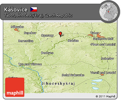 Physical Panoramic Map of Kášovice