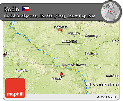 Physical Panoramic Map of Kočín