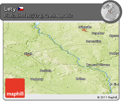 Physical Panoramic Map of Lety