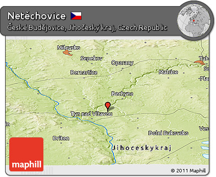 Physical Panoramic Map of Netěchovice