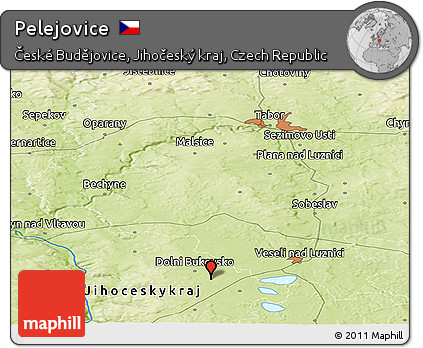 Physical Panoramic Map of Pelejovice