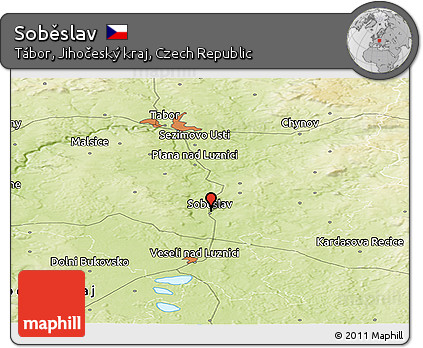 Physical Panoramic Map of Soběslav