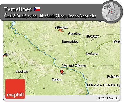 Physical Panoramic Map of Temelinec