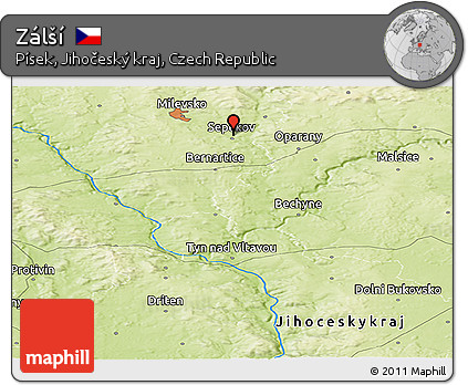 Physical Panoramic Map of Zálší